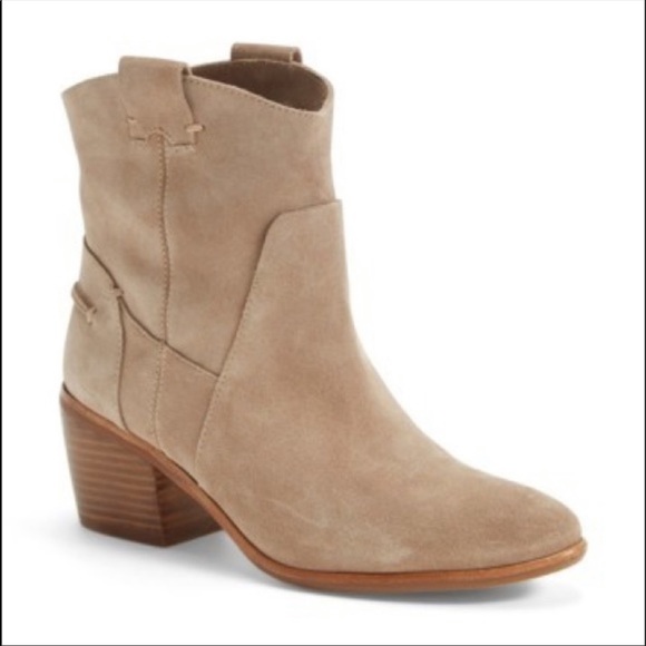 Vince Camuto Shoes - Vince Camuto “Maves” Tan Suede Heeled Booties